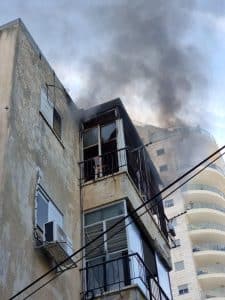 שריפה בניין צילום דוברות כבאות והצלה