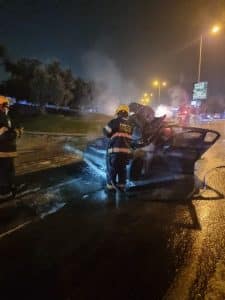 שריפה רכב צילום דוברות כבאות והצלה