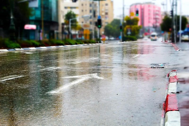 חורף כביש גשם צילום דוברות ראשון לציון