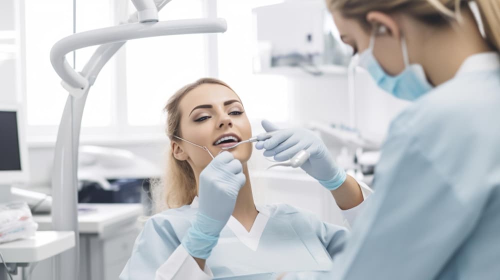 woman-dental-chair-with-dentist-background